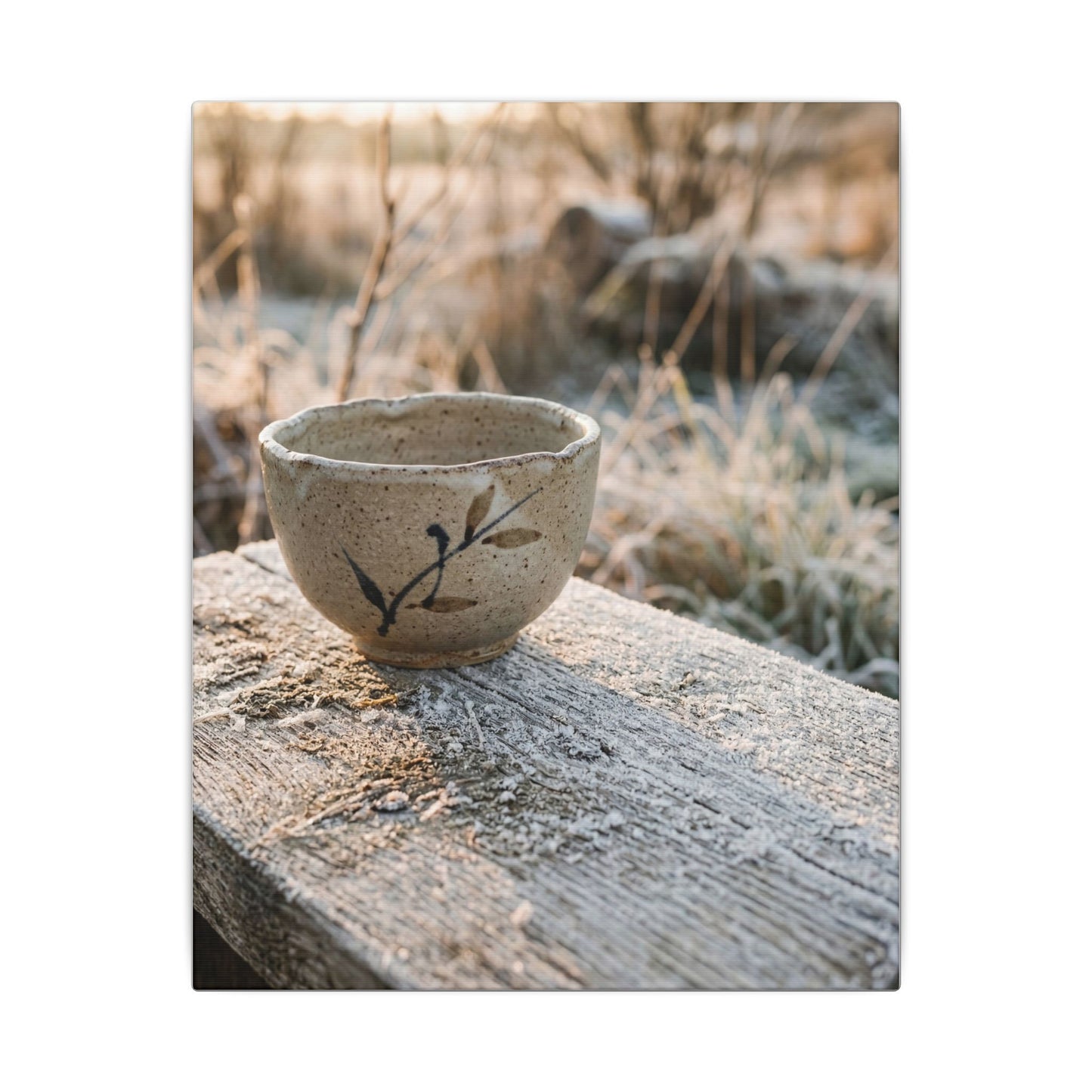 Golden Hour Ceramic Bowl Canvas Art - Japandi Ma