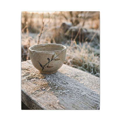 Golden Hour Ceramic Bowl Canvas Art - Japandi Ma