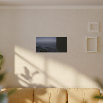 Ma Rock Garden Canvas Art - Dark Japandi Moody Minimal
