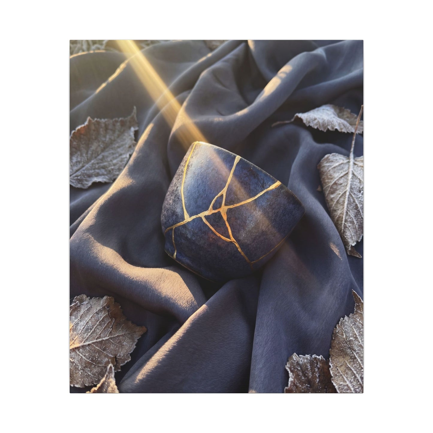 Winter Silk Drape Gold Repair Canvas Art | Artful Decor