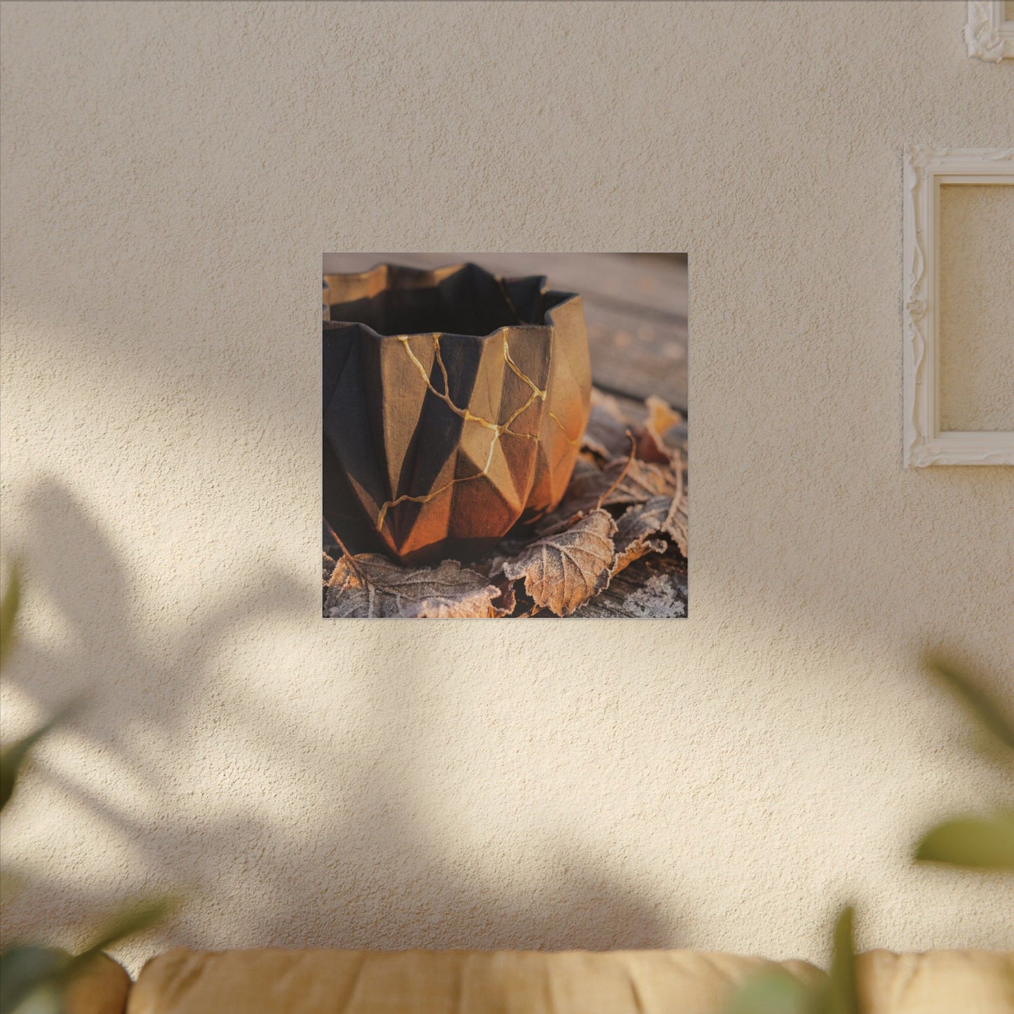 Paper Fold Gold Repair Canvas Art | Philosophical Kintsugi Art