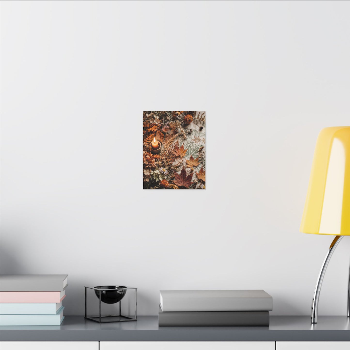 Candlelight Dried Flowers Canvas Art - Japandi Seijaku