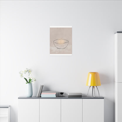 Ceramic Bowl Minimal Line Canvas Art | Neutral Japandi Art