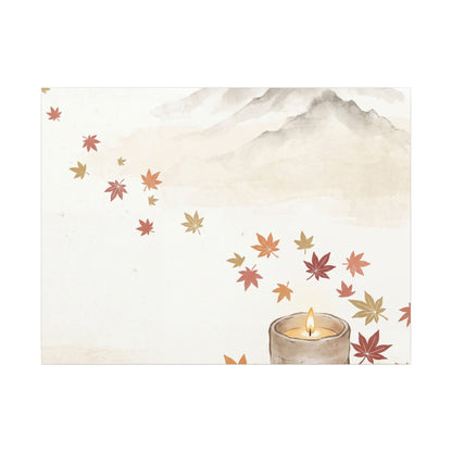 Earthy Mountain Mist Canvas Art - Japanese Pattern Japandi