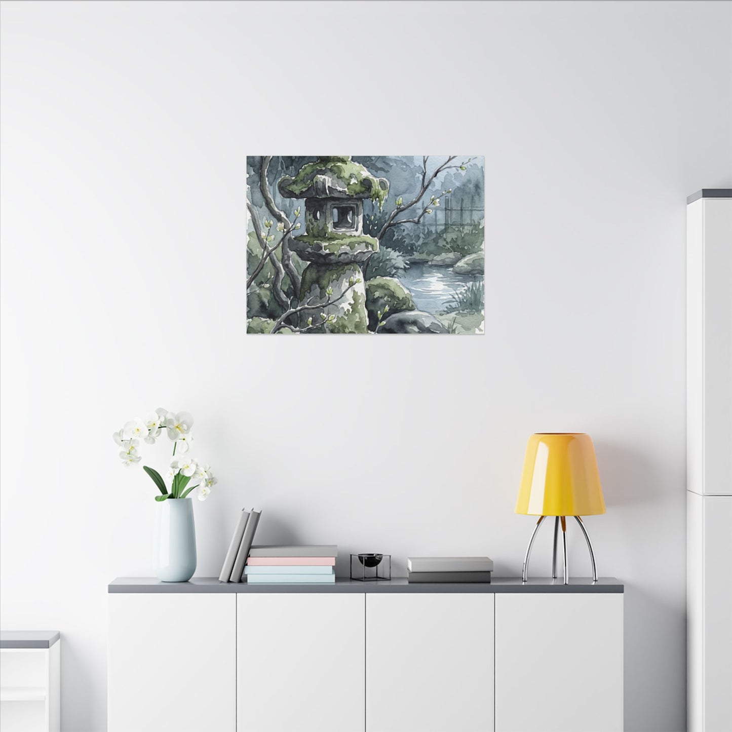 Moonlight Stone Lantern Canvas Art - Japandi Seijaku