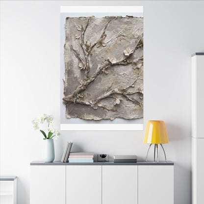 Summer Cherry Blossom Texture Canvas Art | Earthy Decor