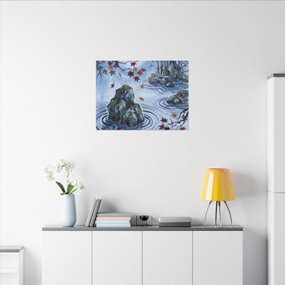 Rock Garden Autumn Canvas Art | Zen Tranquil Design