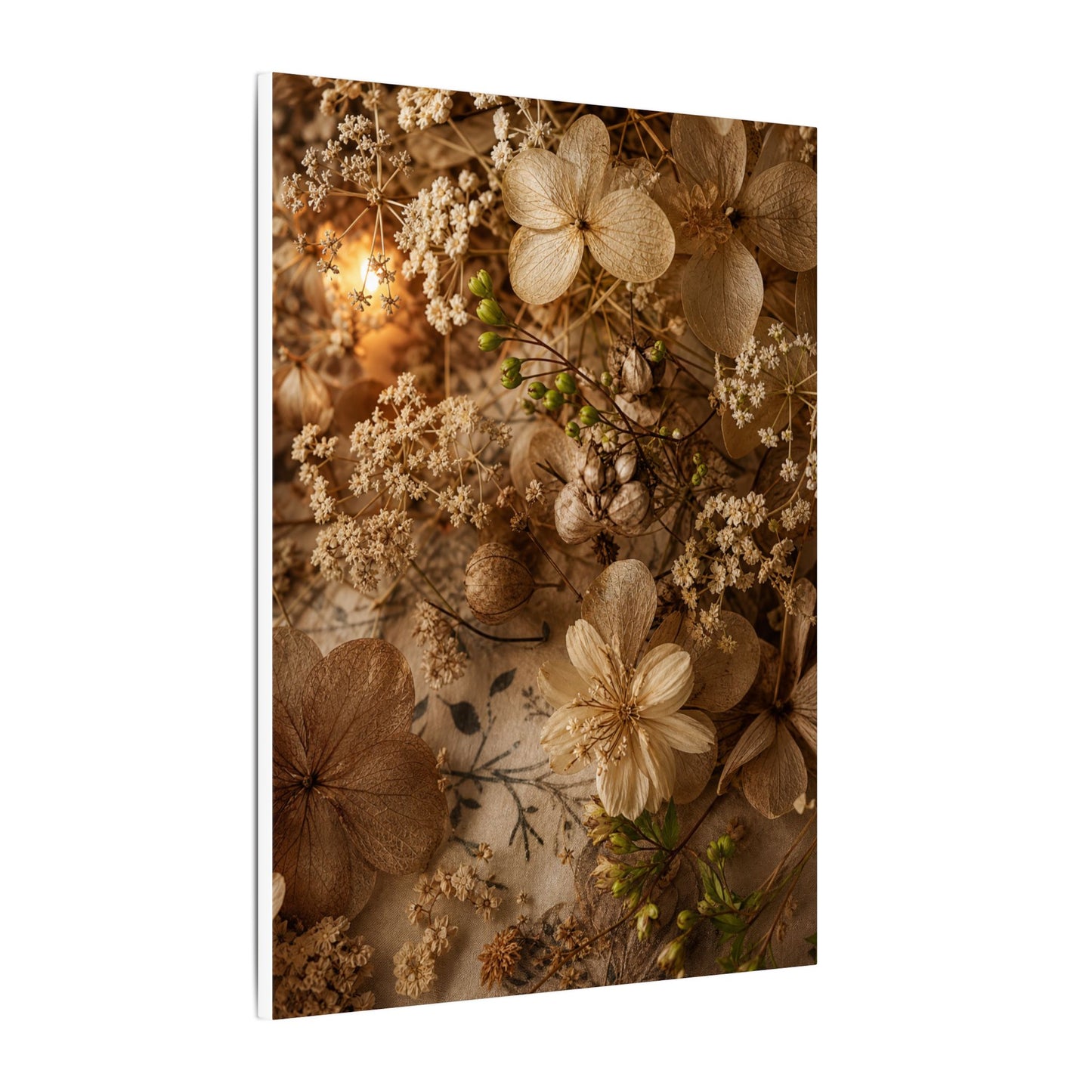 Spring Dried Flowers Japanese Pattern Canvas Art | Earthy Decor