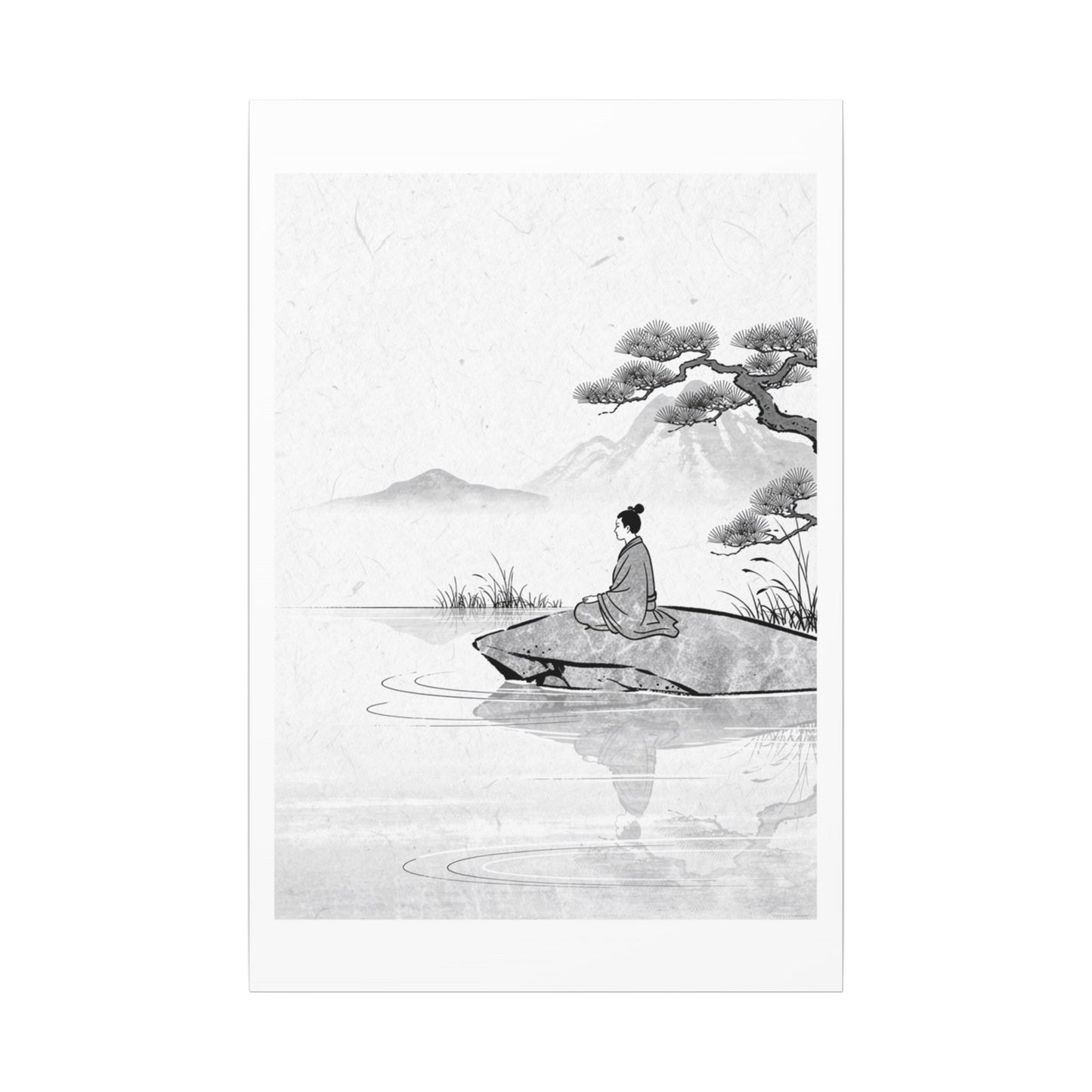 Meditation Harmonious Zen Ukiyo-e Canvas Art