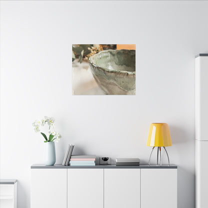 Ceramic Bowl Canvas Art | Summer Japandi Watercolor Art