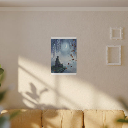 Zen Wisteria in Moonlight | Ukiyo E Inspired Canvas Art