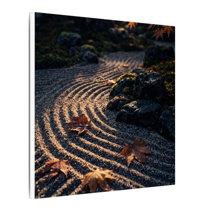 Rock Garden Moody Minimal Canvas Art | Bold Dark Japandi Art