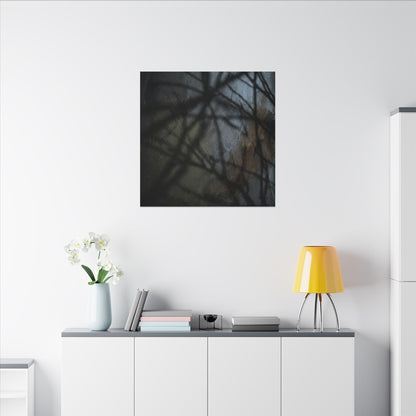Shadow Play Dark Texture Canvas Art | Sophisticated Dark Japandi Art