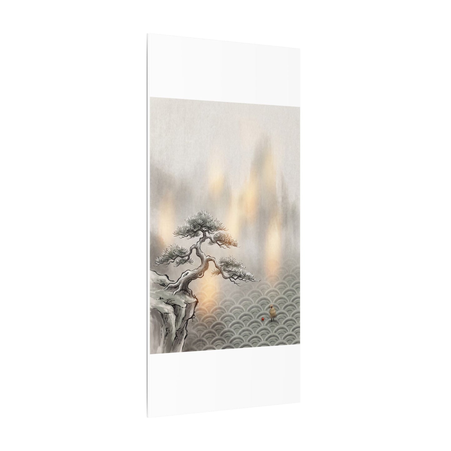 Pine Tree Canvas Art | Winter Japandi Japanese Pattern Art