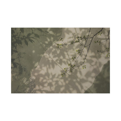 Neutral Shadow Play Canvas Art - Japanese Pattern Japandi