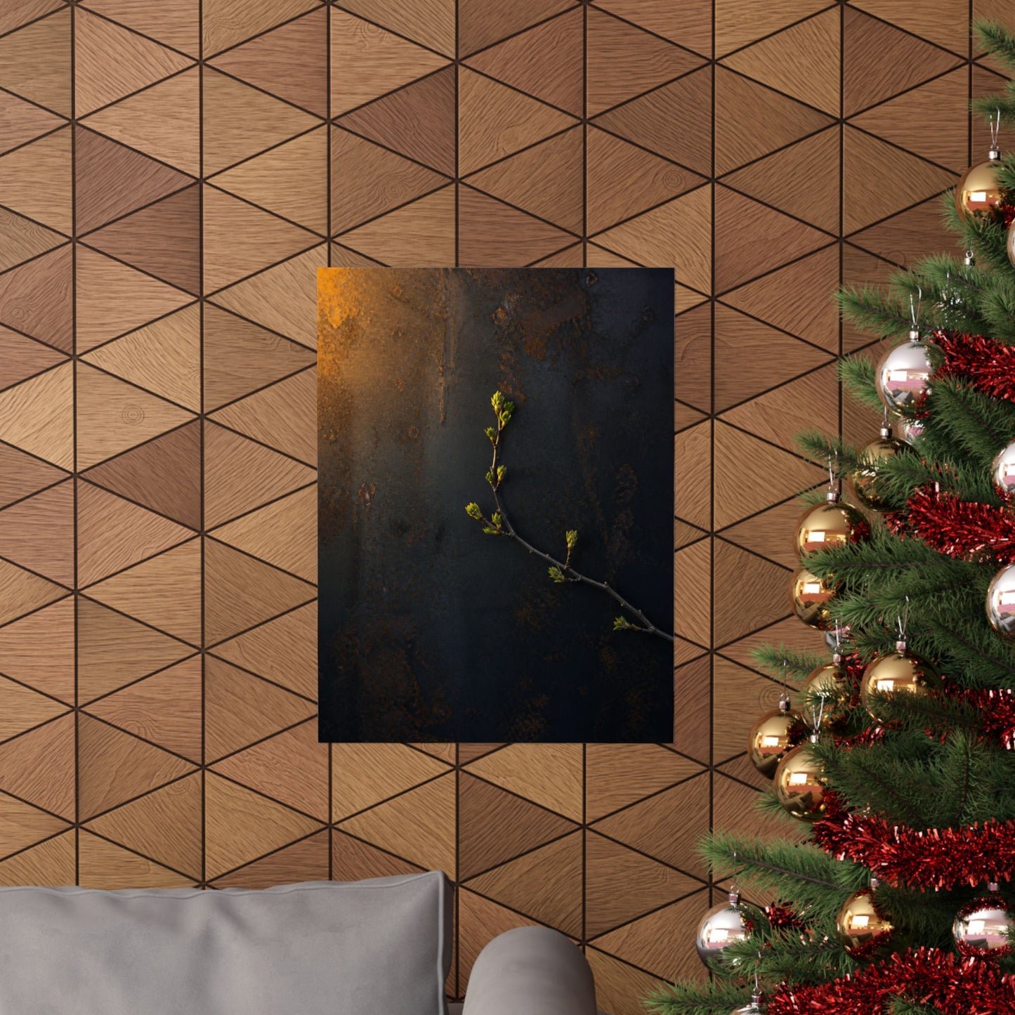 Bold Rust Patina Wall Art Print - Moody Minimal Dark Japandi