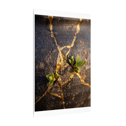 Rust Patina Gold Repair Canvas Art | Resilient Kintsugi Art