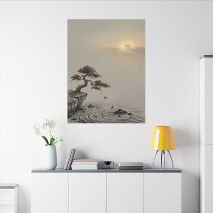 Pine Tree Canvas Art | Autumn Zen Karesansui Art