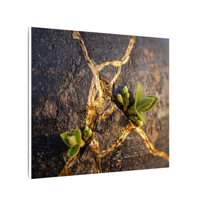 Rust Patina Gold Repair Canvas Art | Resilient Kintsugi Art