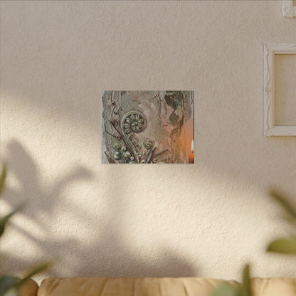 Datsuzoku Fern Unfurling Canvas Art - Japandi Texture