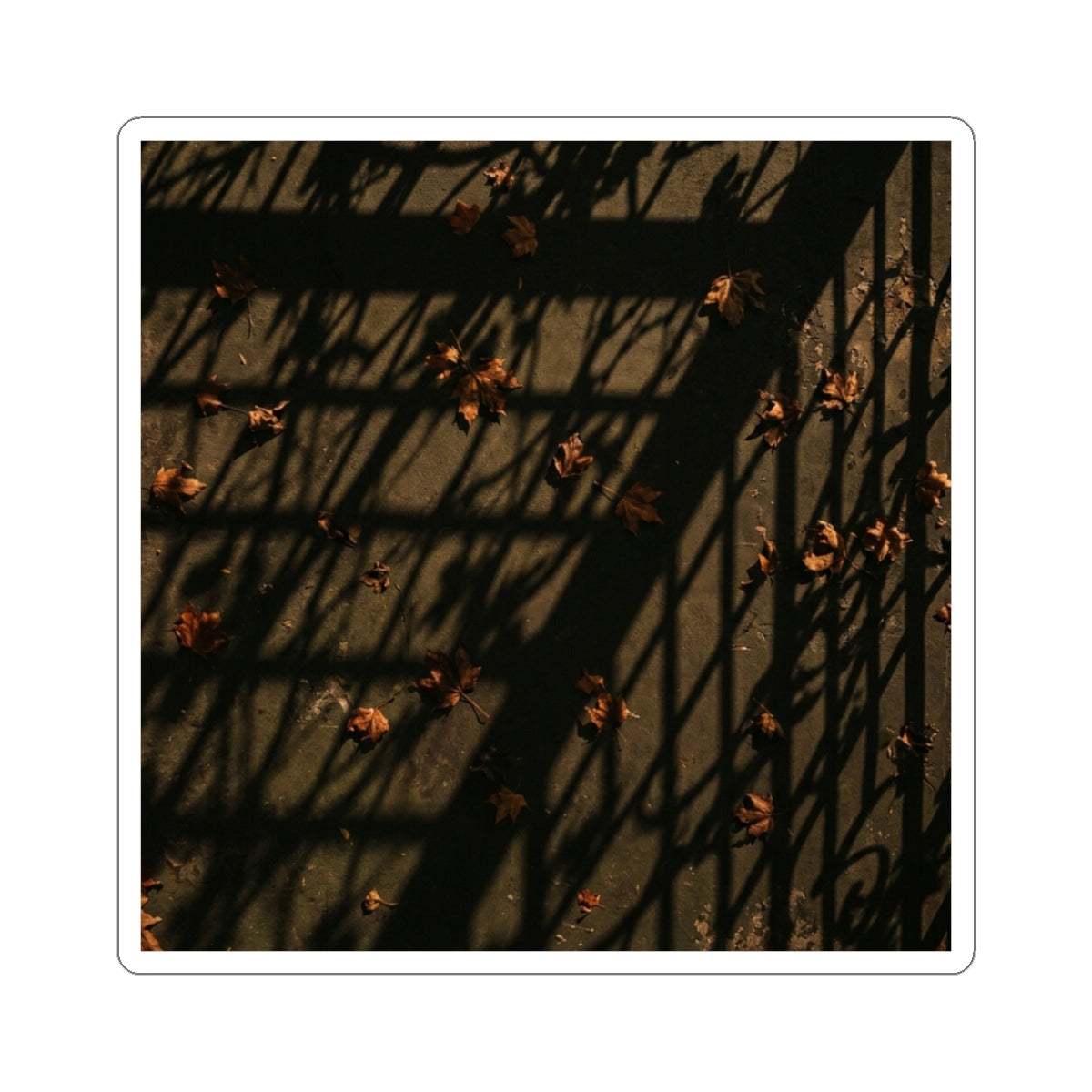 Shadow Play Sticker | Autumn Dark Japandi Moody Minimal Art Art Print