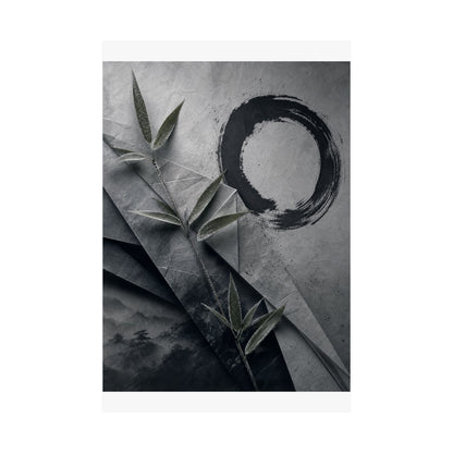 Winter Paper Fold Enso Wall Art Print | Tranquil Decor