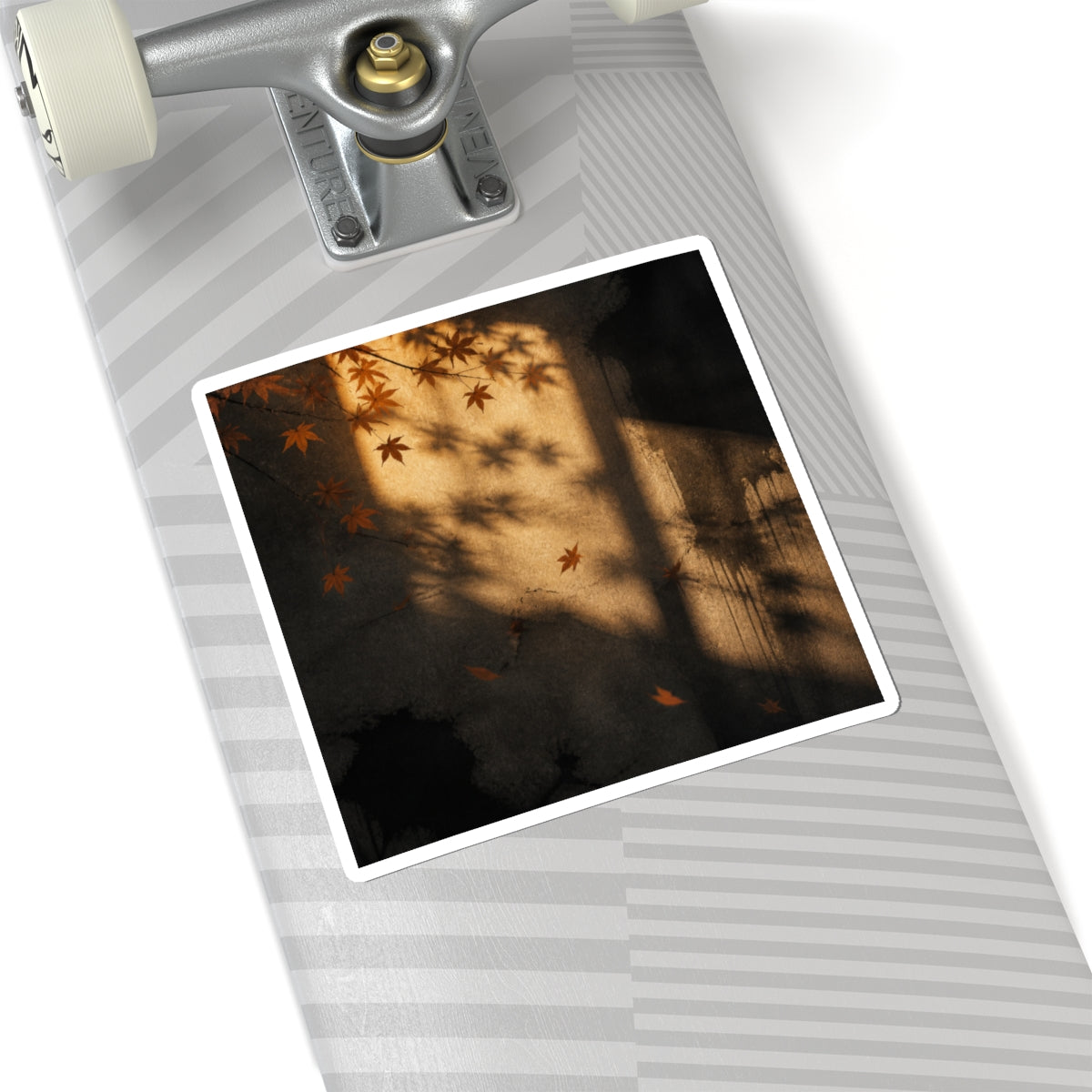 Sophisticated Shadow Play Sticker - Charcoal Ink Dark Japandi