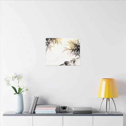 Tea Ceremony Sumi E Canvas Art | Serene Zen Art