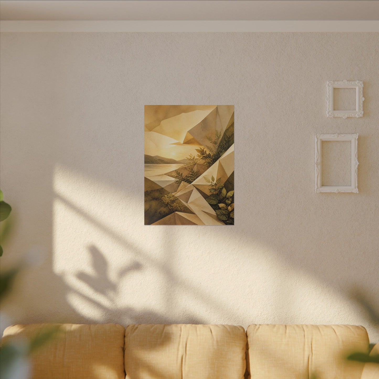 Golden Hour Paper Fold Canvas Art - Japandi Ma