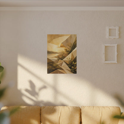 Golden Hour Paper Fold Canvas Art - Japandi Ma