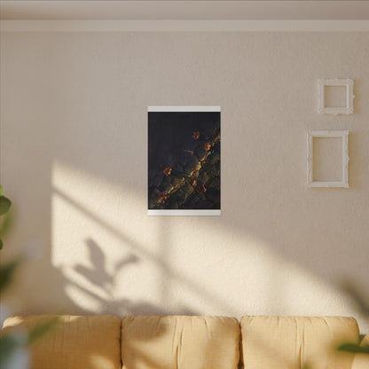 Cracked Earth Canvas Art | Autumn Dark Japandi Dark Texture Art