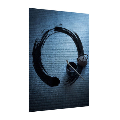 Winter Tea Ceremony Enso Canvas Art | Peaceful Decor