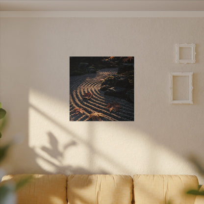 Rock Garden Moody Minimal Canvas Art | Bold Dark Japandi Art