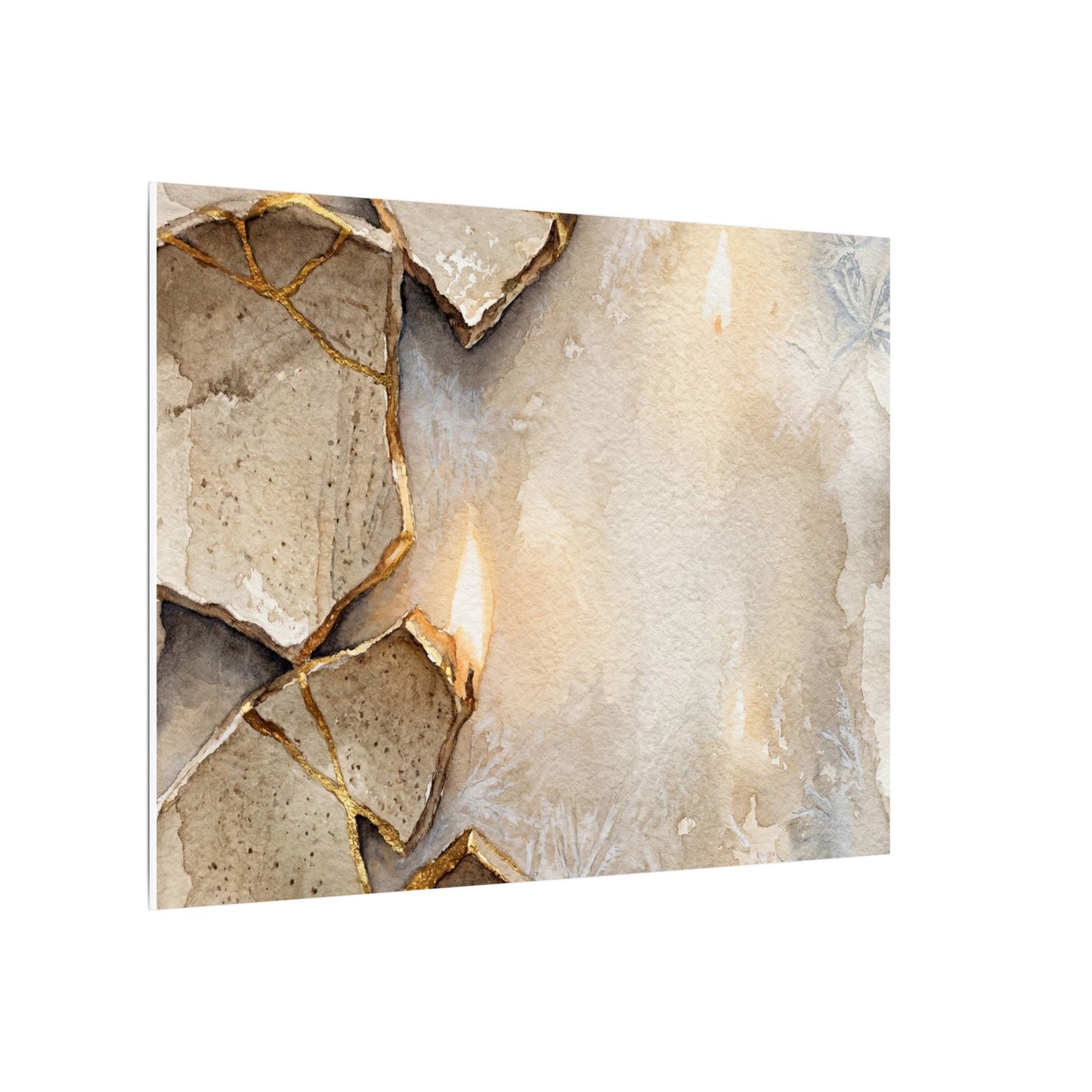 Broken Pottery Winter Canvas Art | Japandi Warm Design