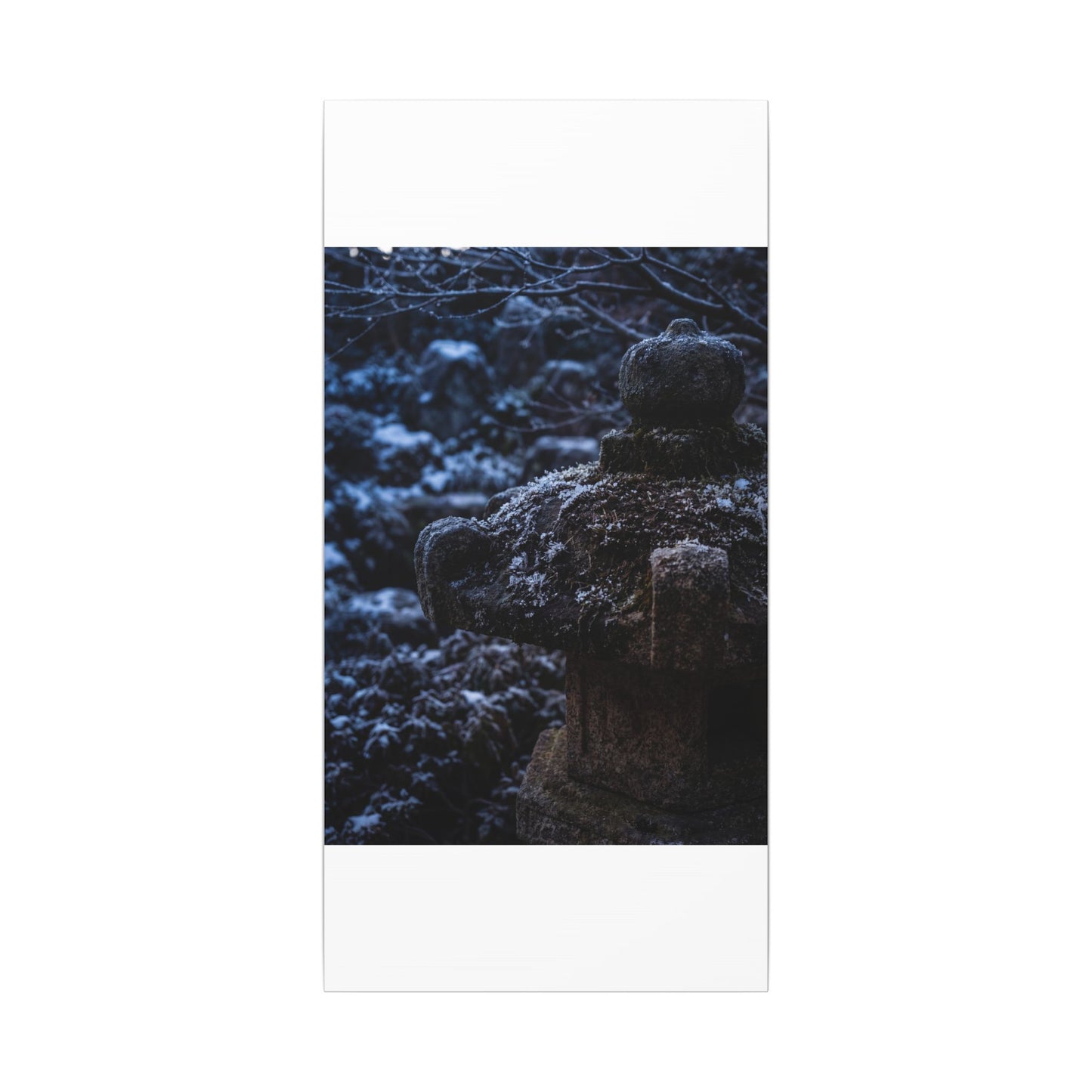 Moody Stone Lantern Canvas Art - Shadow Zen Dark Japandi