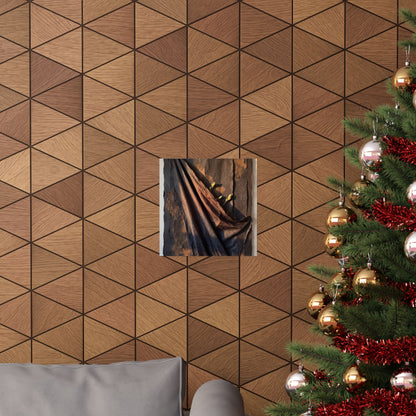 Dark Japandi Silk Drape in Golden Hour | Dark Texture Wall Art Print