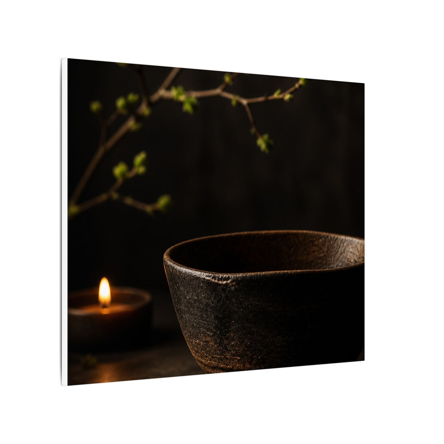 Moody Ceramic Bowl Canvas Art - Shadow Zen Dark Japandi