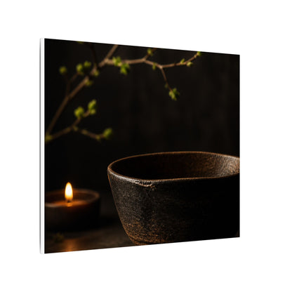 Moody Ceramic Bowl Canvas Art - Shadow Zen Dark Japandi