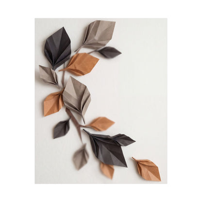 Paper Fold Wall Art Print | Autumn Japandi Minimal Line Art