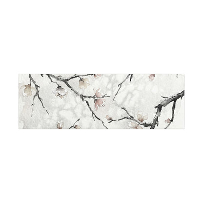 Cherry Blossom Canvas Art | Winter Japandi Watercolor Art