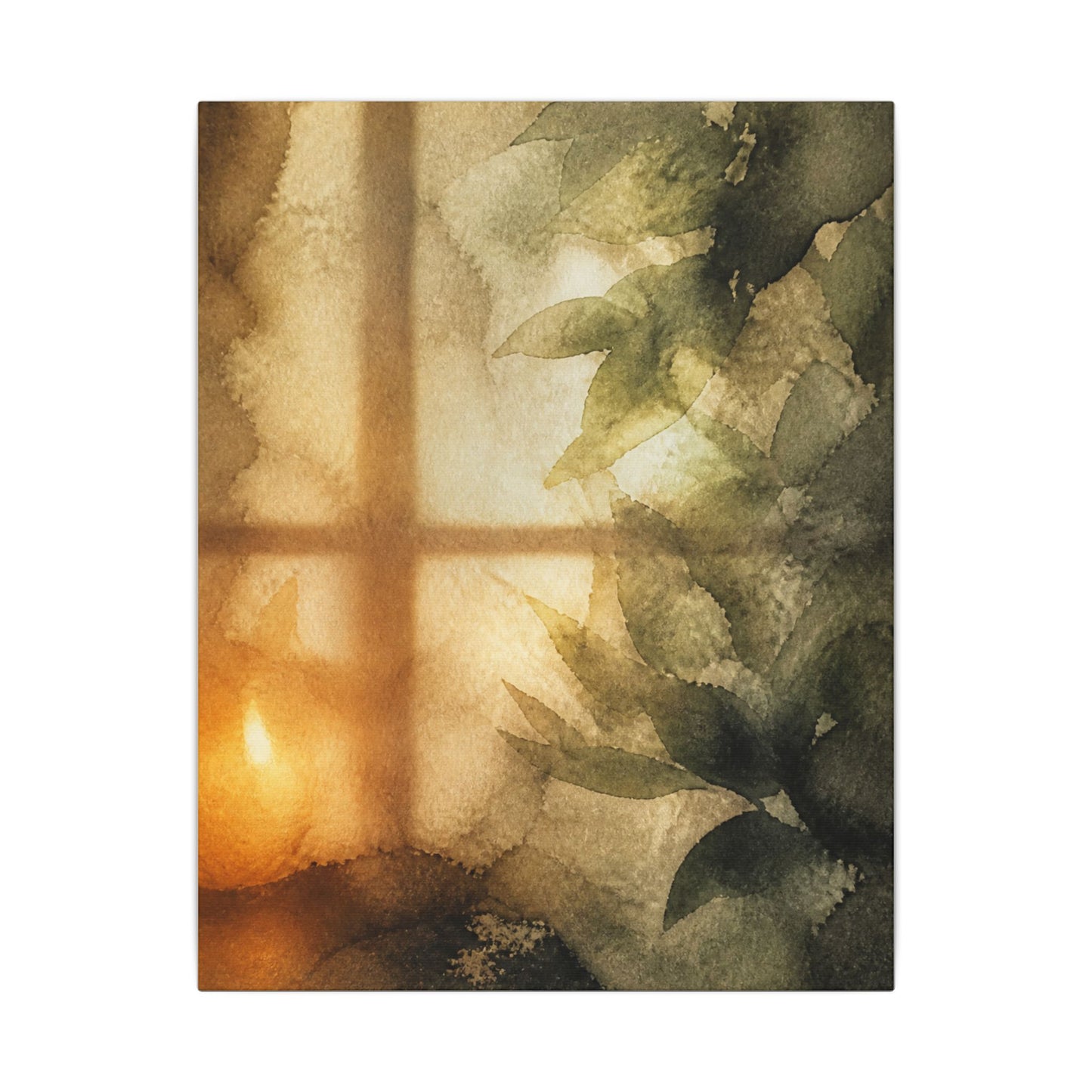Cozy Shoji Screen Canvas Art - Watercolor Japandi