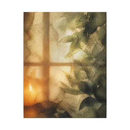 Cozy Shoji Screen Canvas Art - Watercolor Japandi