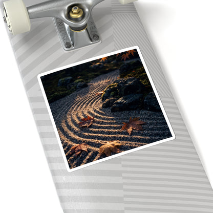 Luxurious Rock Garden Sticker - Moody Minimal Dark Japandi
