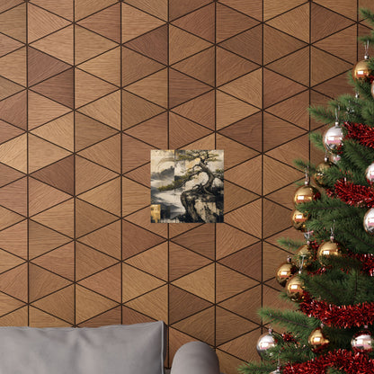 Pine Tree Japanese Pattern Wall Art Print | Cozy Japandi Art