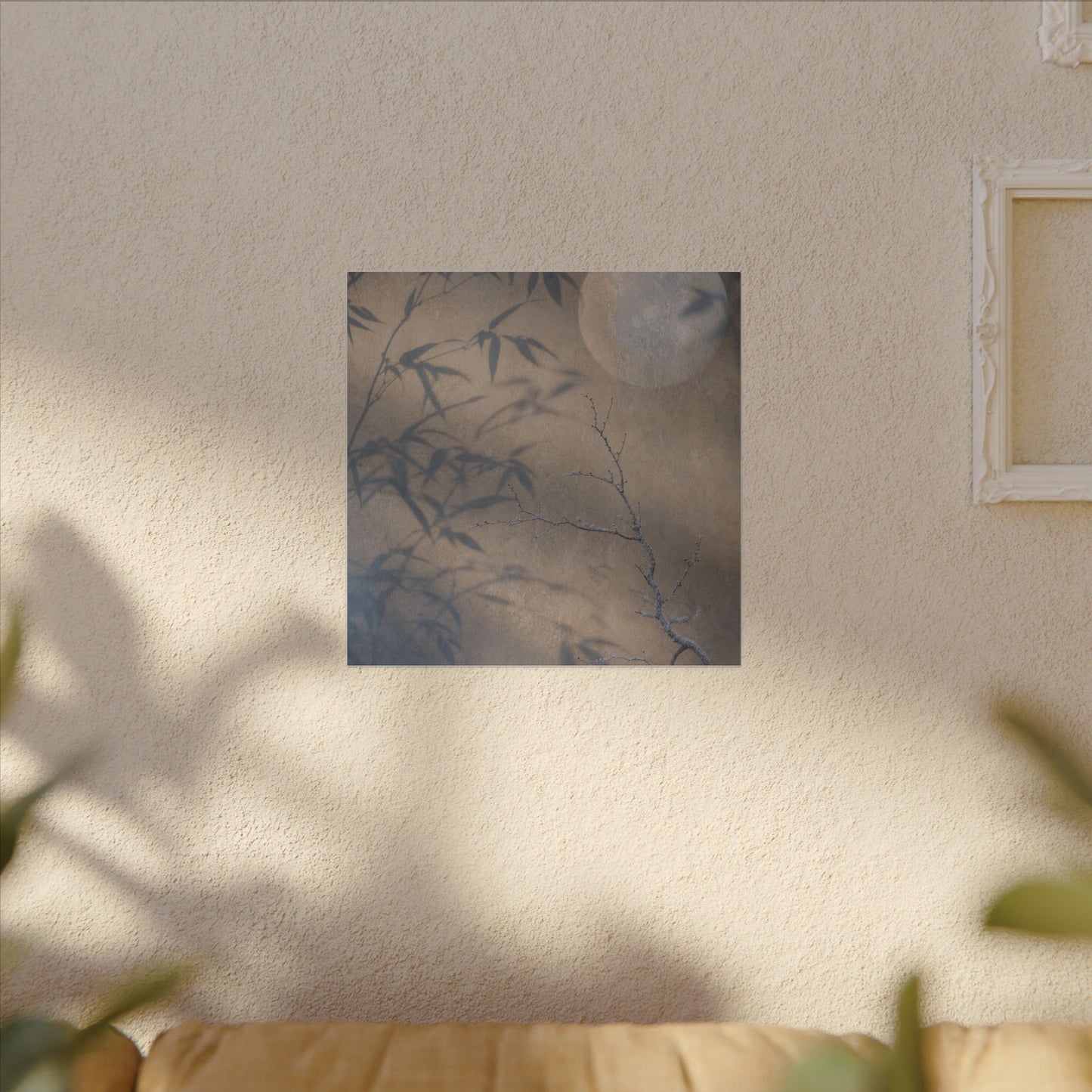 Shadow Play Canvas Art | Winter Japandi Japanese Pattern Art