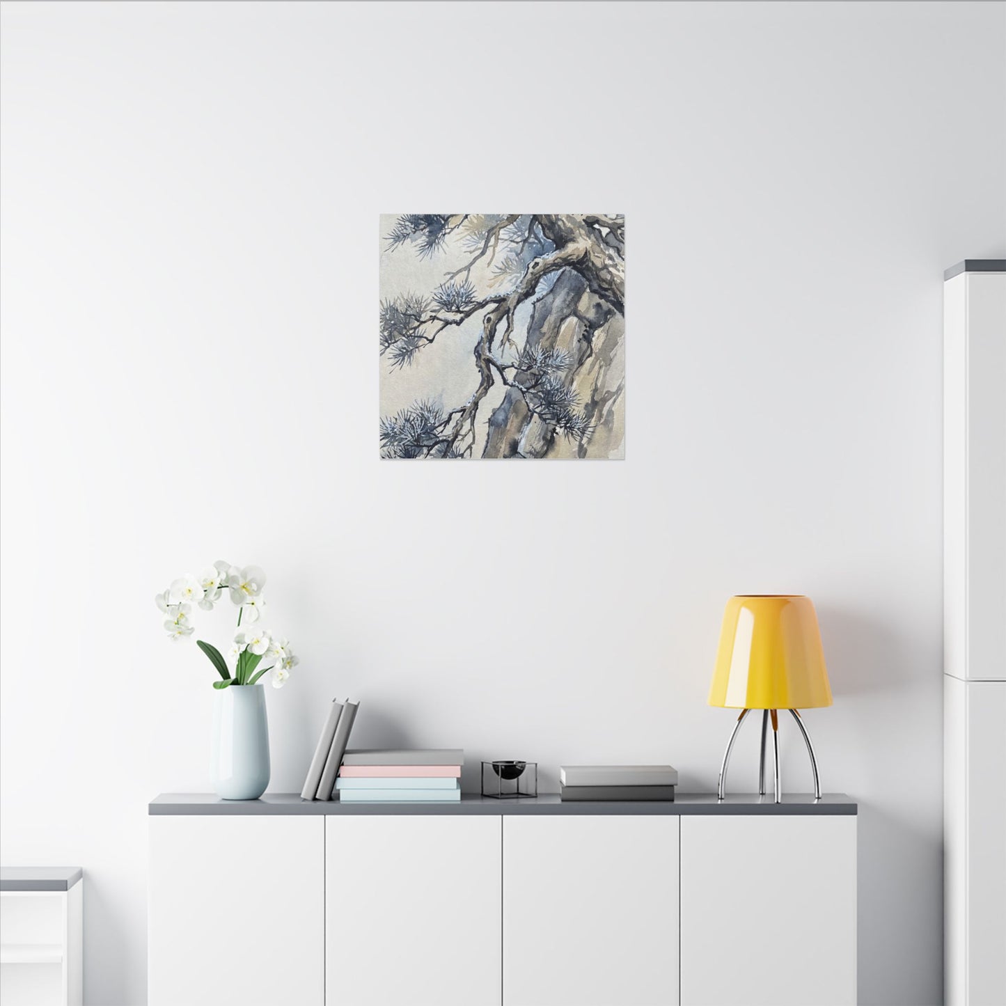 Moonlight Pine Tree Canvas Art - Japandi Seijaku
