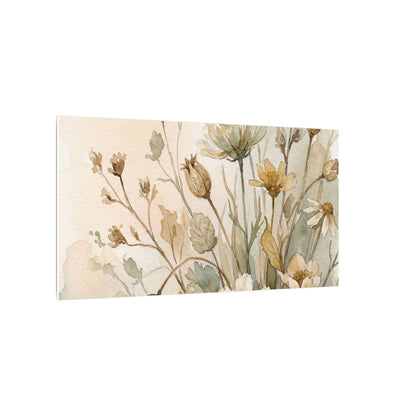 Summer Dried Flowers Watercolor Canvas Art | Elegant Decor
