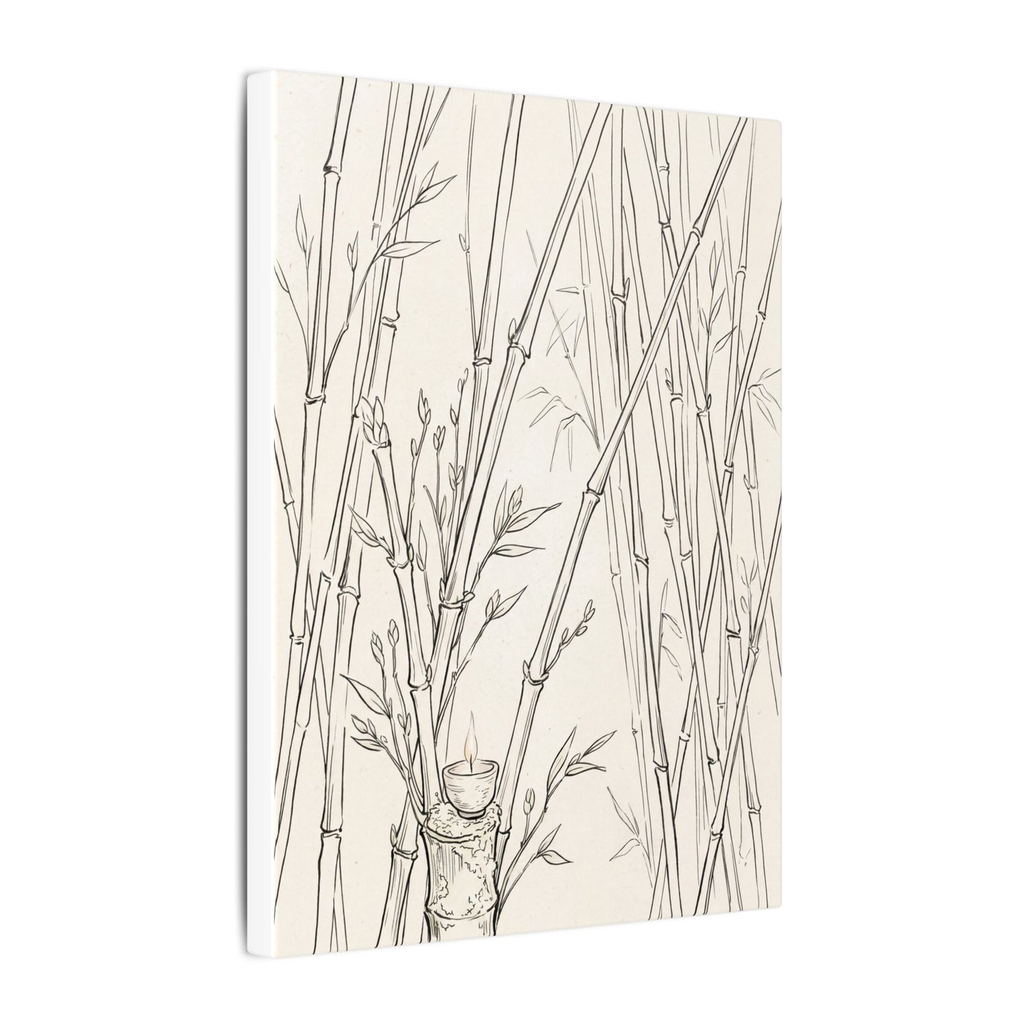 Candlelight Bamboo Grove Canvas Art - Japandi Fukinsei