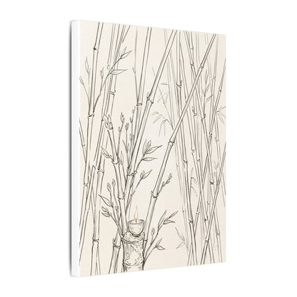 Candlelight Bamboo Grove Canvas Art - Japandi Fukinsei