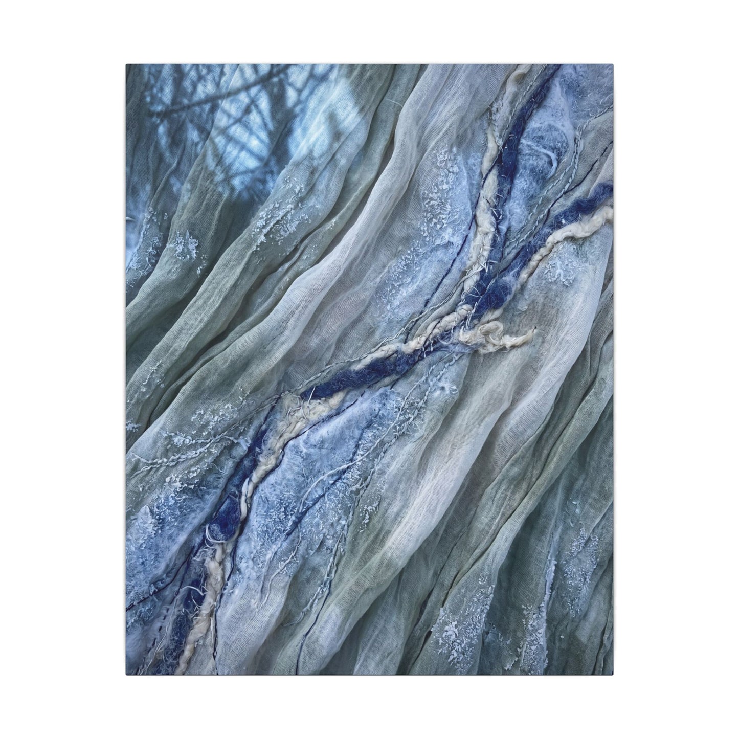Moonlight Silk Drape Canvas Art - Japandi Mono No Aware